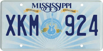 MS license plate XKM924