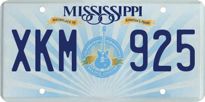 MS license plate XKM925