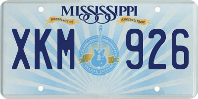 MS license plate XKM926