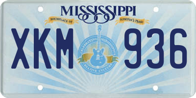 MS license plate XKM936