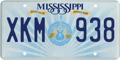 MS license plate XKM938