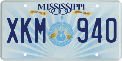 MS license plate XKM940