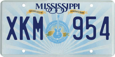 MS license plate XKM954