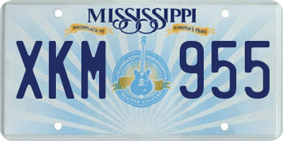 MS license plate XKM955
