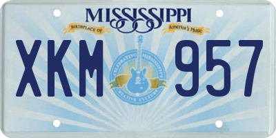 MS license plate XKM957