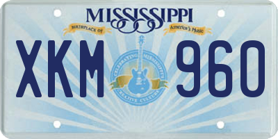 MS license plate XKM960
