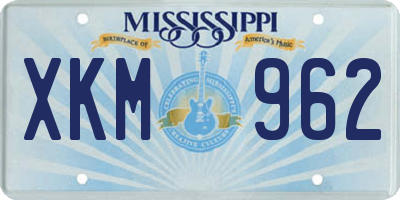 MS license plate XKM962