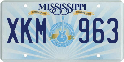 MS license plate XKM963