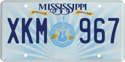 MS license plate XKM967