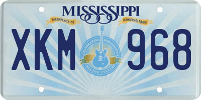 MS license plate XKM968