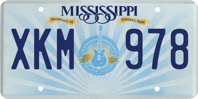 MS license plate XKM978