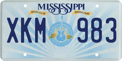 MS license plate XKM983