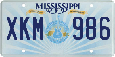 MS license plate XKM986