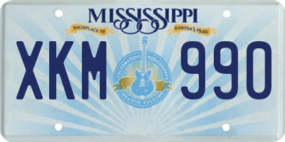MS license plate XKM990
