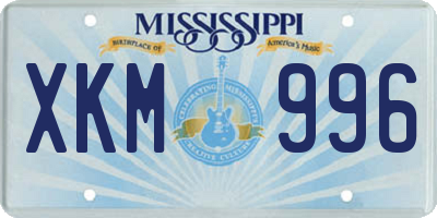 MS license plate XKM996