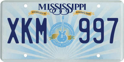 MS license plate XKM997