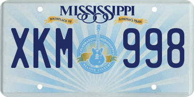 MS license plate XKM998
