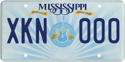 MS license plate XKN000