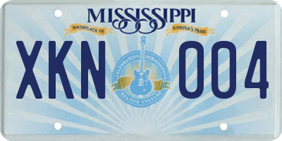 MS license plate XKN004
