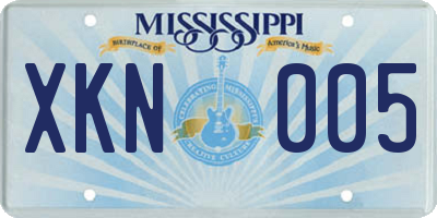 MS license plate XKN005