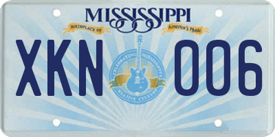 MS license plate XKN006