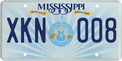 MS license plate XKN008