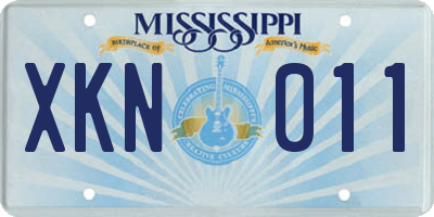 MS license plate XKN011