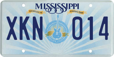 MS license plate XKN014