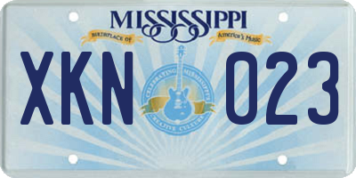 MS license plate XKN023