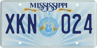 MS license plate XKN024