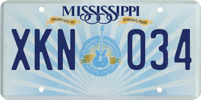 MS license plate XKN034