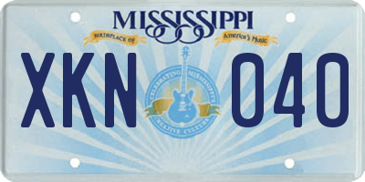 MS license plate XKN040