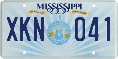 MS license plate XKN041