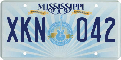 MS license plate XKN042