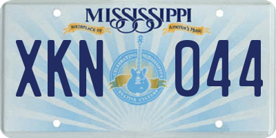 MS license plate XKN044