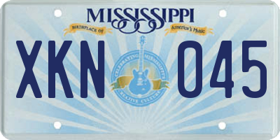 MS license plate XKN045
