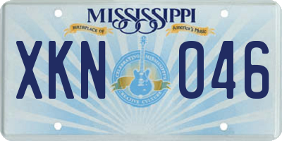 MS license plate XKN046