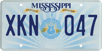 MS license plate XKN047