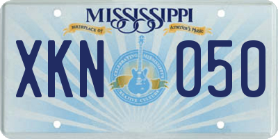 MS license plate XKN050