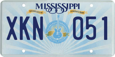 MS license plate XKN051