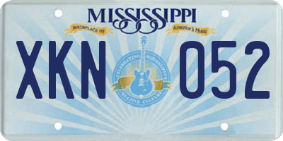 MS license plate XKN052