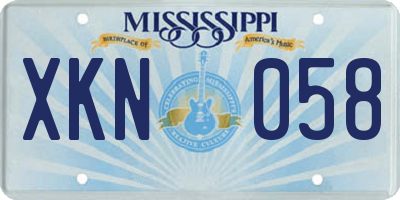 MS license plate XKN058