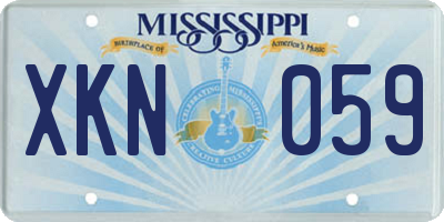 MS license plate XKN059