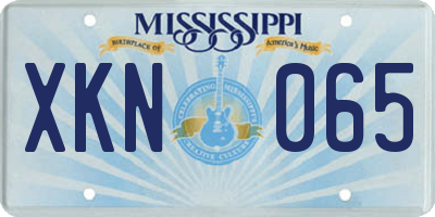 MS license plate XKN065