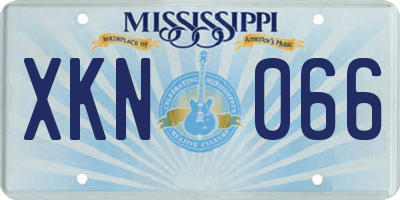 MS license plate XKN066