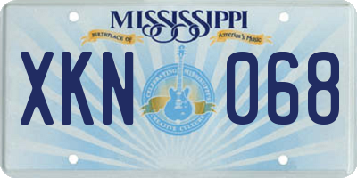 MS license plate XKN068