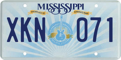 MS license plate XKN071