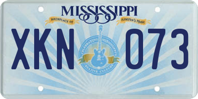 MS license plate XKN073