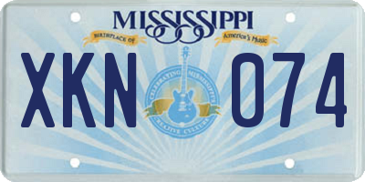MS license plate XKN074