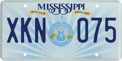 MS license plate XKN075